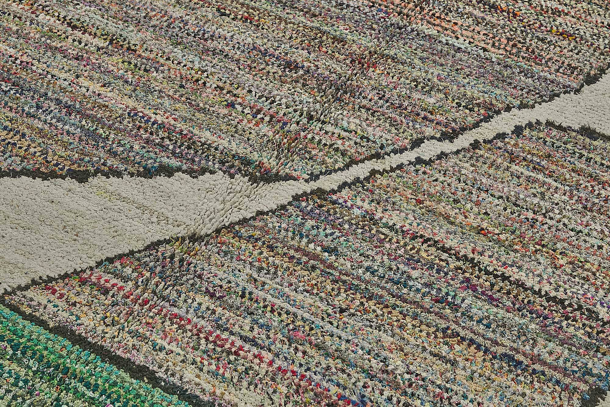Handwoven Turkish Recycled Boho Rug 197 cm x 313 cm