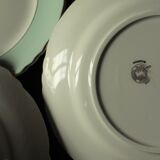 Lot 2 hollow plates and 2 green gilding plates Moulin des Loups