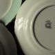 Lot 2 hollow plates and 2 green gilding plates Moulin des Loups