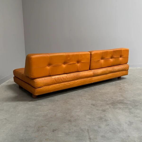 Cognac leather daybed / sofa, 1960s