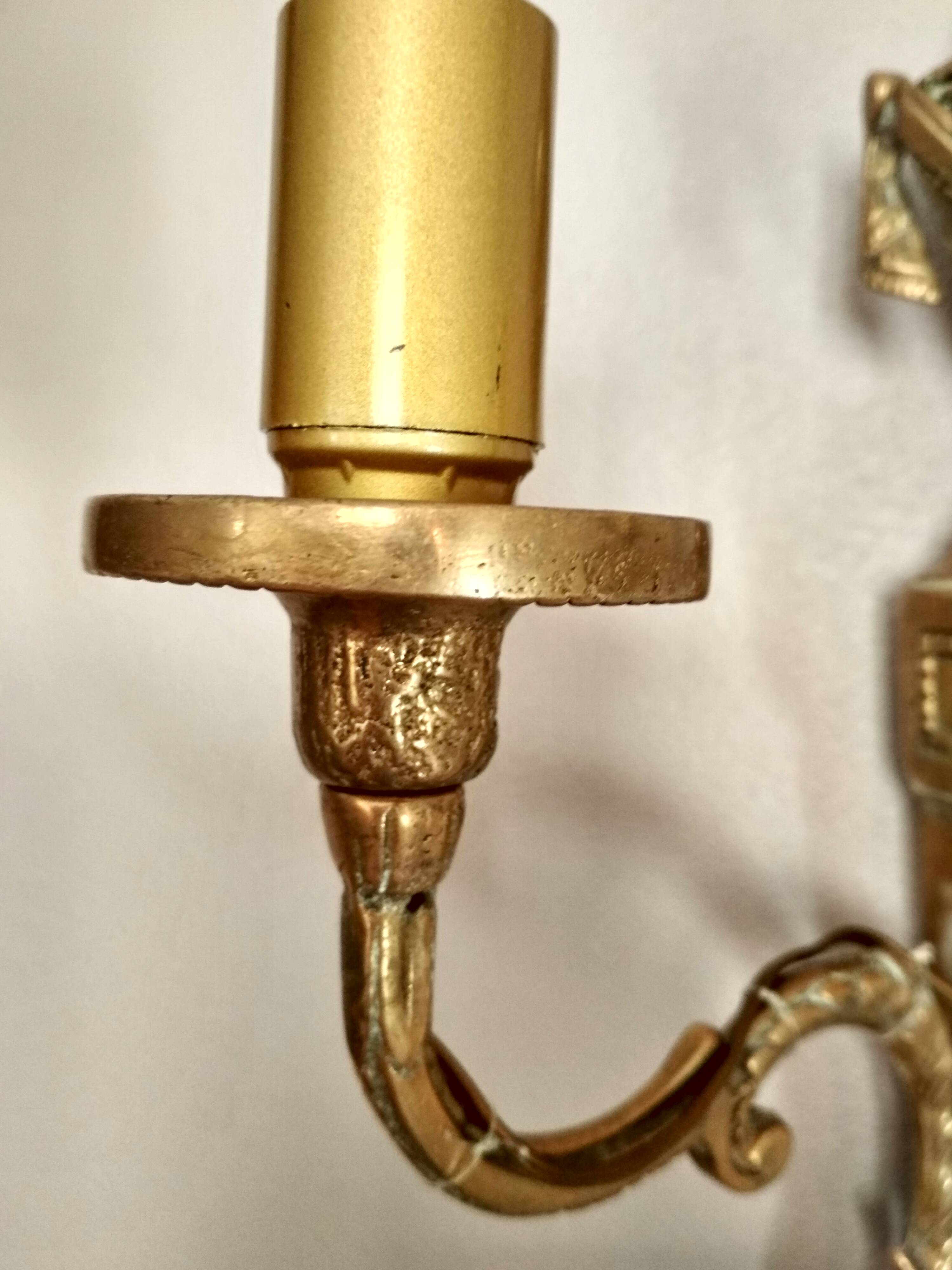 Old Wall Sconce bronze two torches style Napoleon III