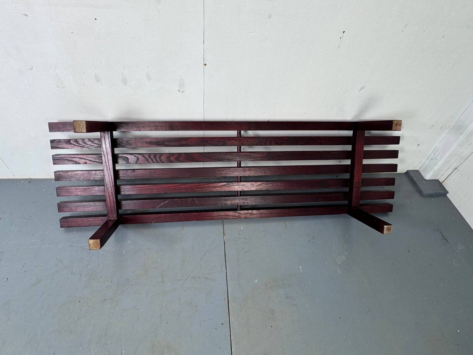Mid-century modernist wooden wenge slat bench coffee table by Gijs Bakker for Castelijn, 1970s