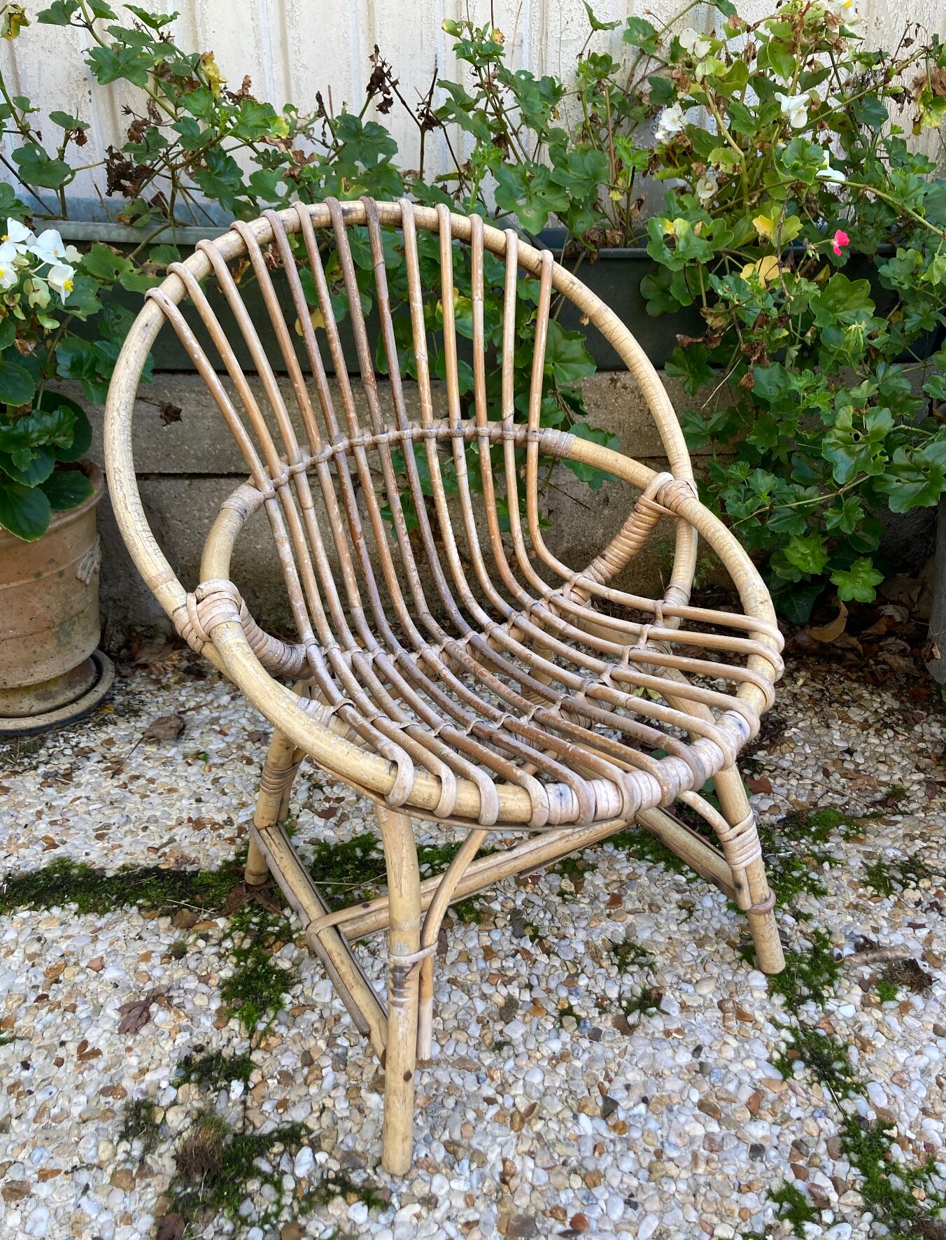 Rattan armchair for vintage children