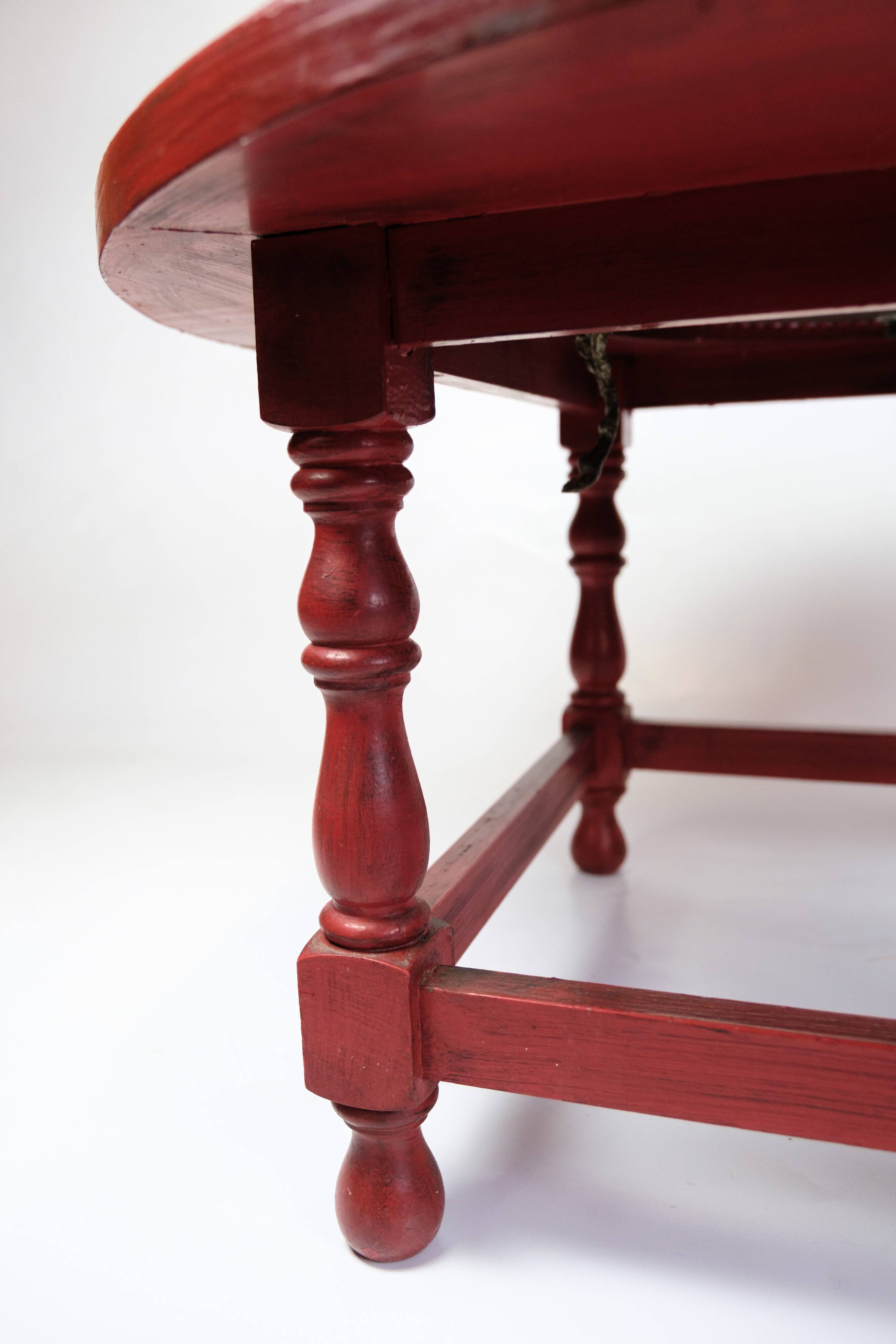 Antique Chinese Style Round Coffee Table With Bulit-in Brass Tray From 1890