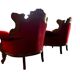 Set de 2 fauteuils baroques vintage / fauteuils / sièges