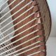 Scandinavian hanging lamp in wood and stretched wires