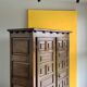 Spanish brutalist cabinet in solid oak, 1940s