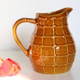 Saint Clement pitcher, string pattern, 1950s vintage French