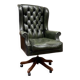 Large English Chesterfield Desk Chair Green