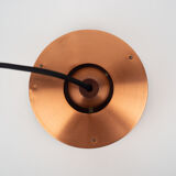 Danish vintage copper and teak lamp, 1960s