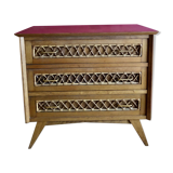 60s rattan and compass feet dresser