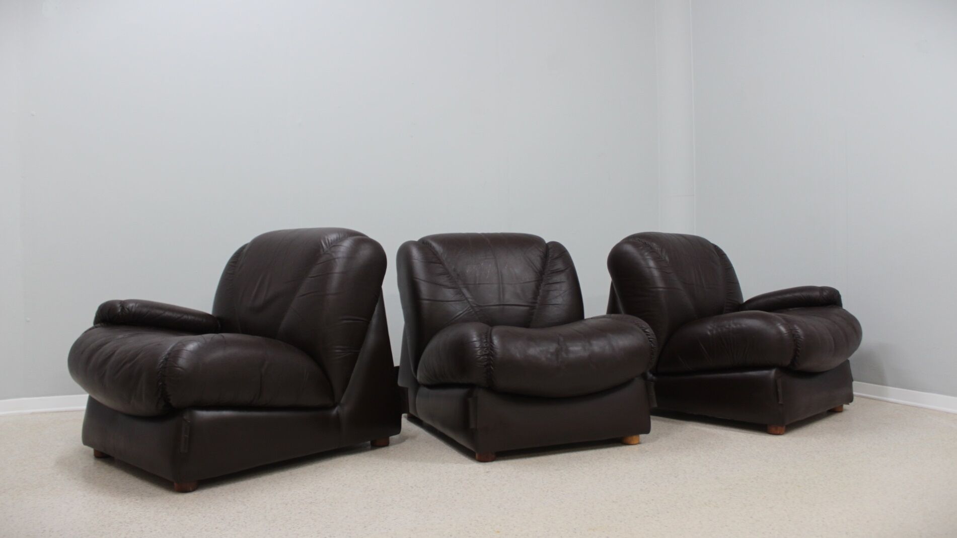Vintage modular leather sofa 1970s