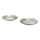 Pair of hot glass coasters Modernism, silver-plated brass, HEFRA, Poland, 1970s