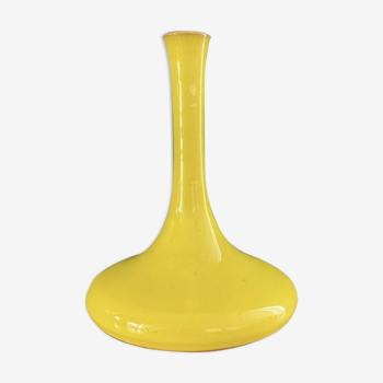 Vase céramique émaillée jaune