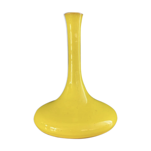 Vase céramique émaillée jaune