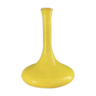 Vase céramique émaillée jaune