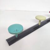 Vintage wall coat rack 4 metal hooks