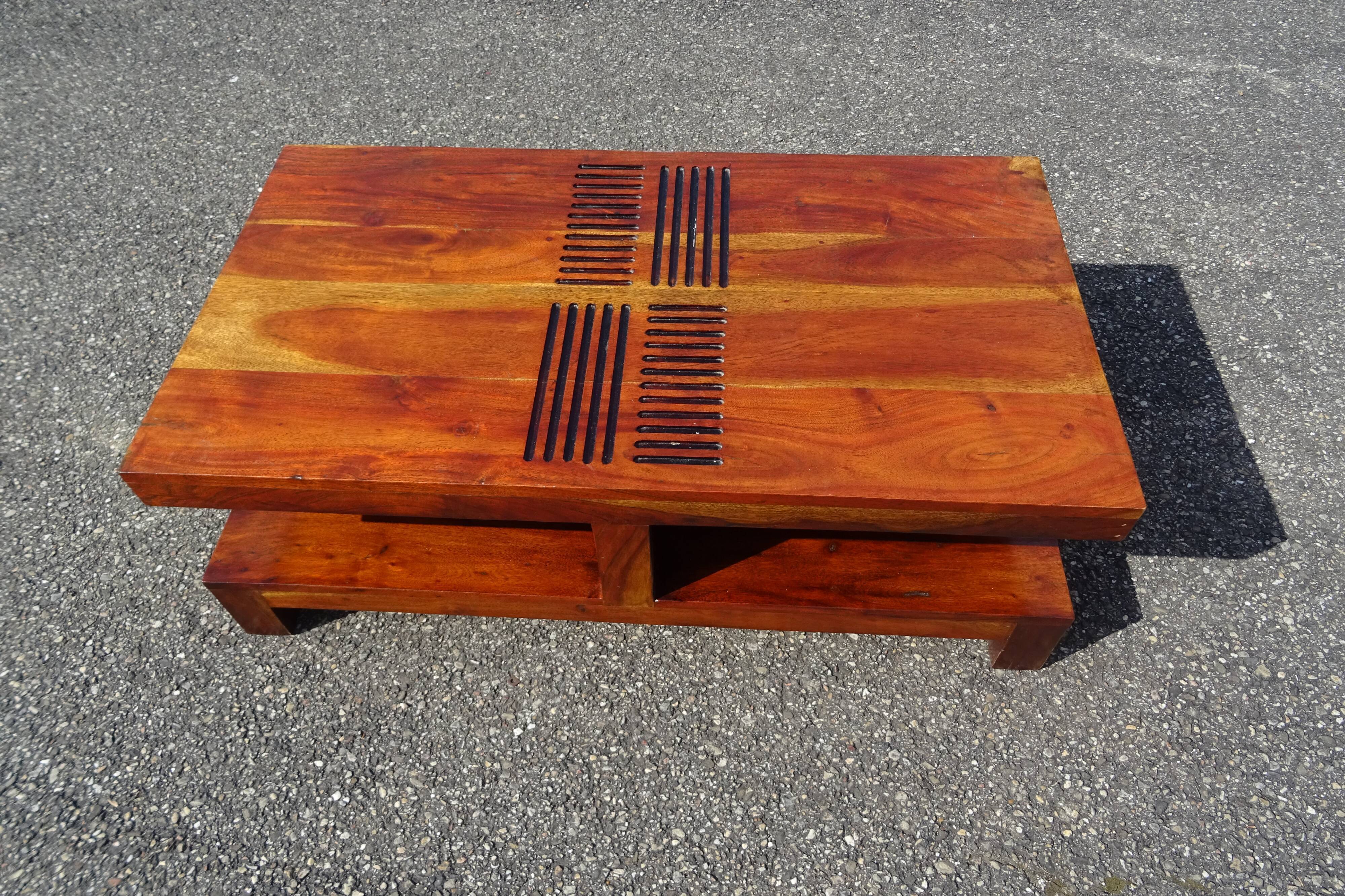 Exotic solid wood coffee table