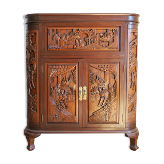 Carved wooden chinese bar