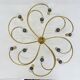 Leola sculptural brass 12-light ceiling or wall flush mount, 1970s