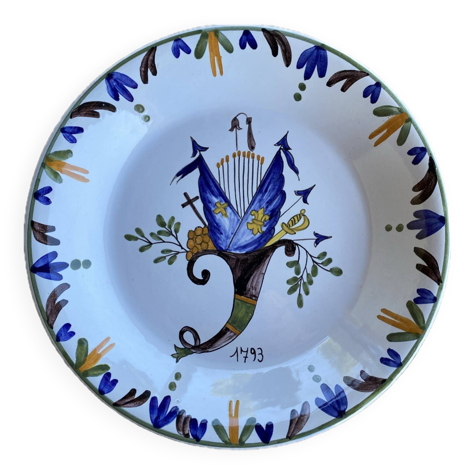 Decorative earthenware plate 1793