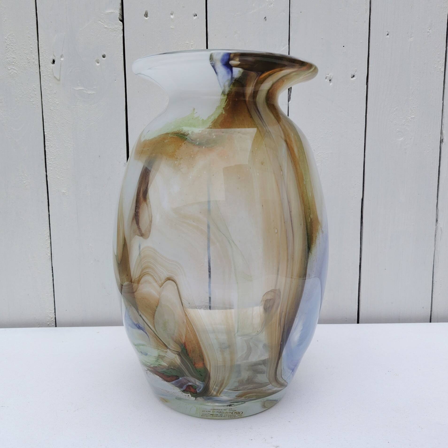 Blown glass vase, Bob le Bleis, Maure-vieil