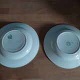 Assiettes creuses en porcelaine St Amand fleurs