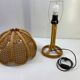 Vintage table lamp rattan and wicker 1970