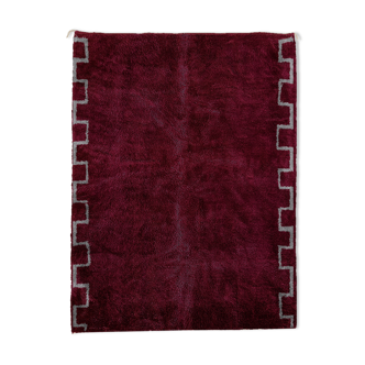 Tapis marocain moderne rouge foncé 180x150cm