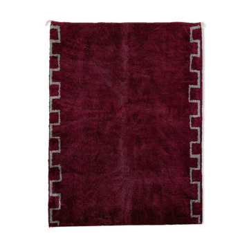 Tapis marocain moderne rouge foncé 180x150cm
