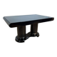 Art Deco dining table in black piano lacquer & metal, 1930