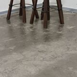 Vintage set of 3 Brutalist bar stools