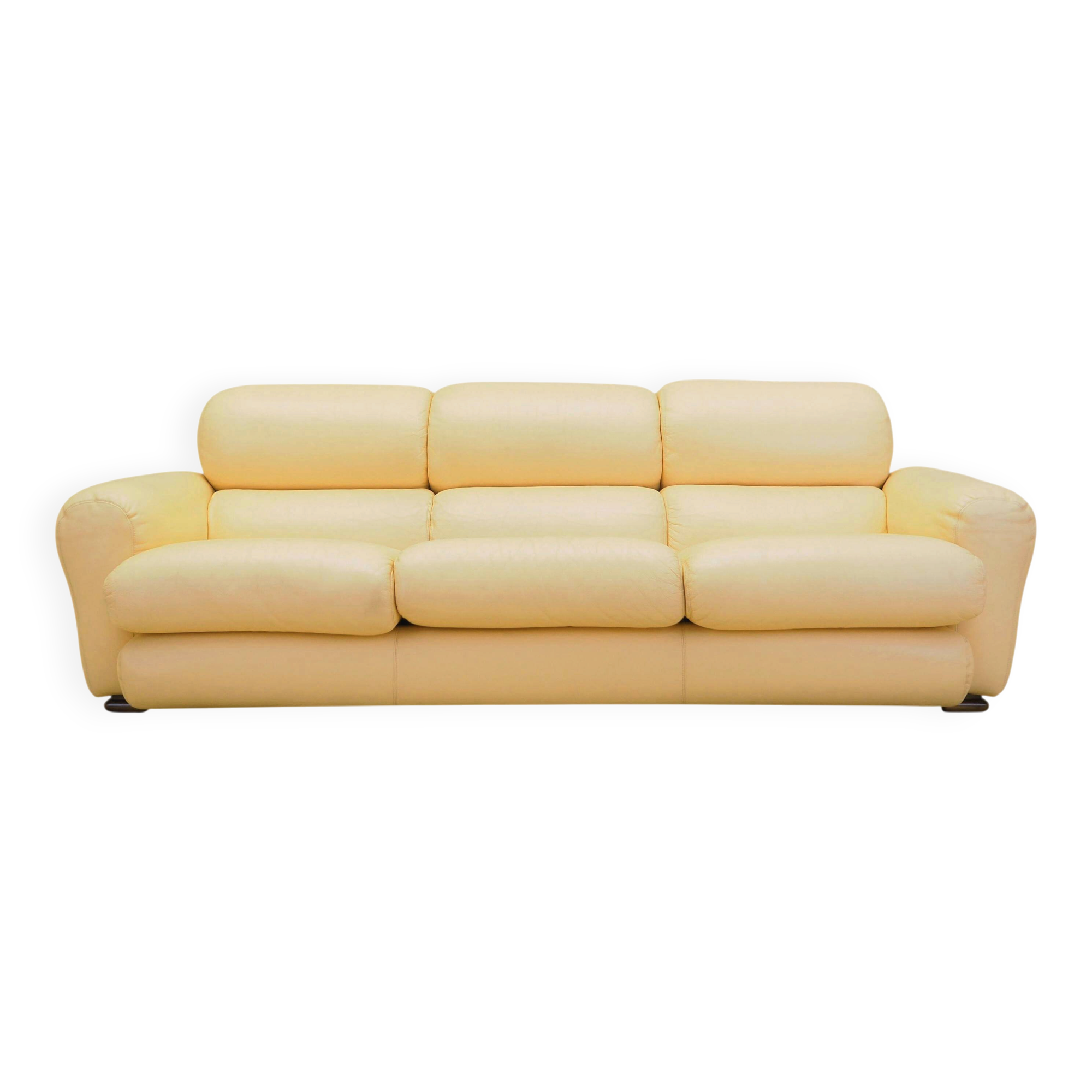 Leather sofa, Italian design, 1960s, production: Italy