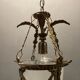 Bronze etched glass light pendants, 1970