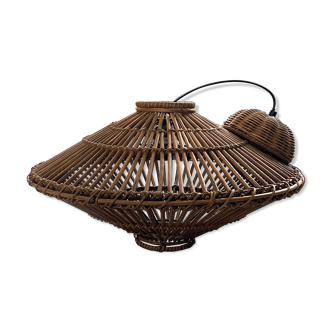 Wicker hanging lamp