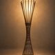 Sculptural floor lamp in patinated bronze wrought iron and opaque glass –