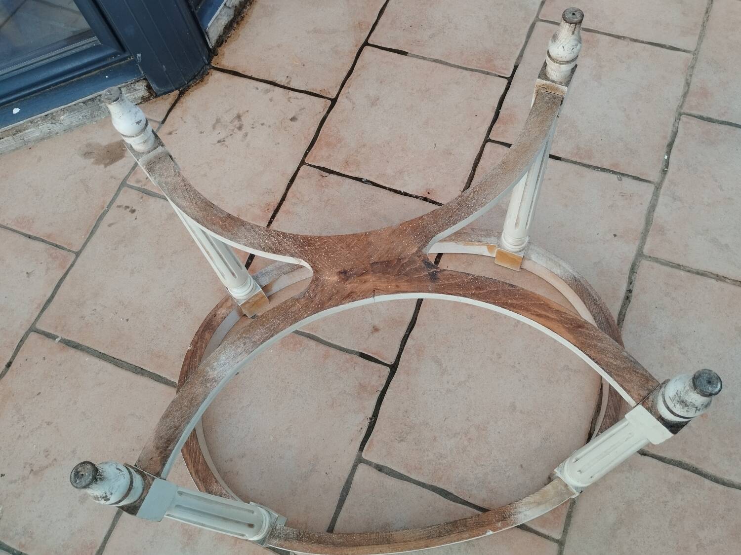 Antique Louis XVI style coffee table with marble top