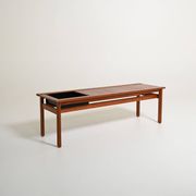 Banc en teck scandinave avec jardinière, années 1960