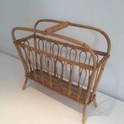 Rattan magazine rack