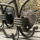 Brutalist pair of wall-mounted coat hooks.