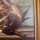 Still life with bottle and game, signed, 20th century
