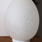 Lampe œuf en verre rose années 70
