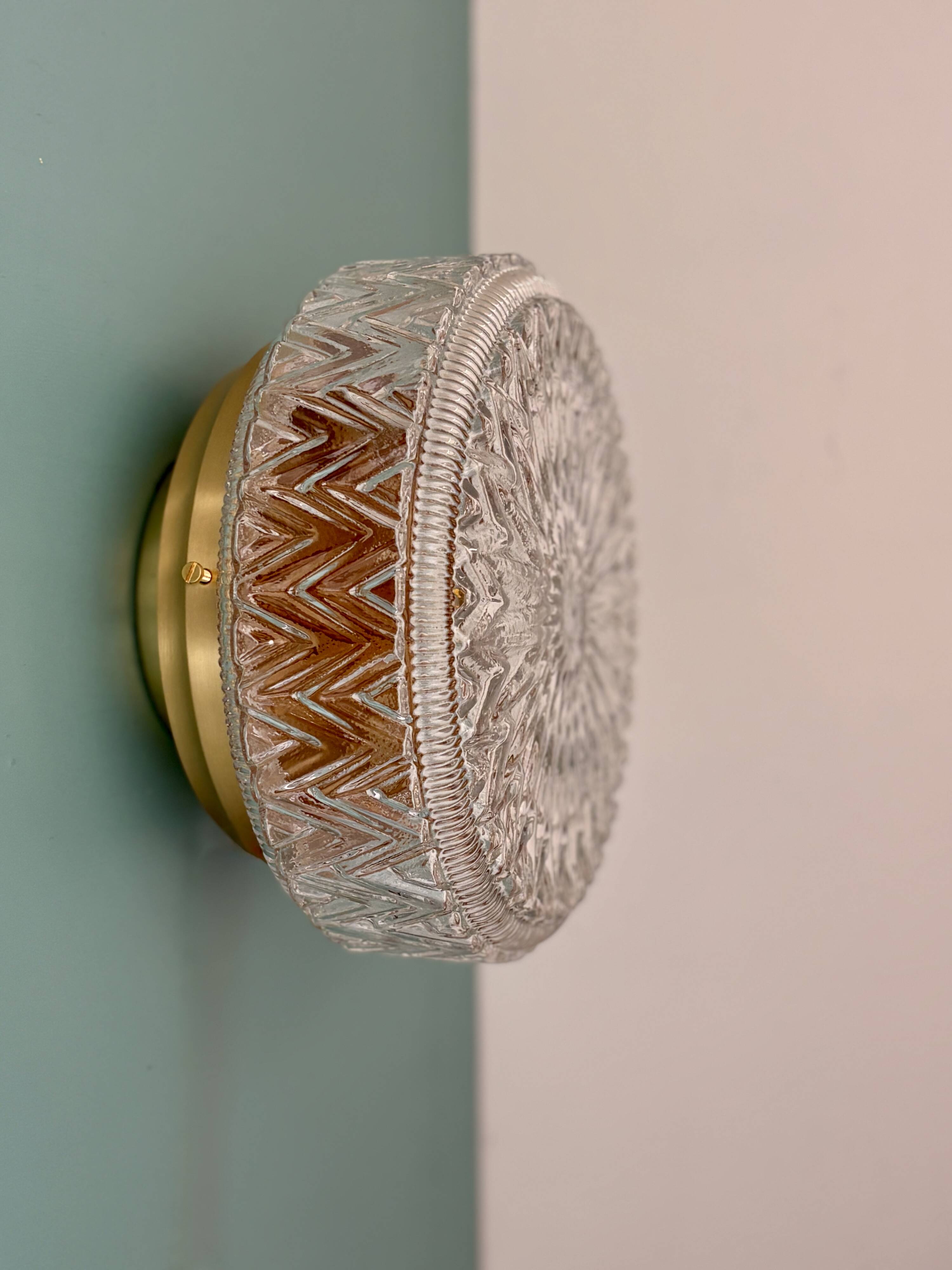 Vintage glass moulded globe wall/ceiling light.