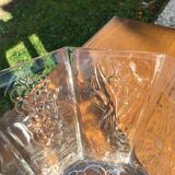 Octagonal vintage glass salad bowl