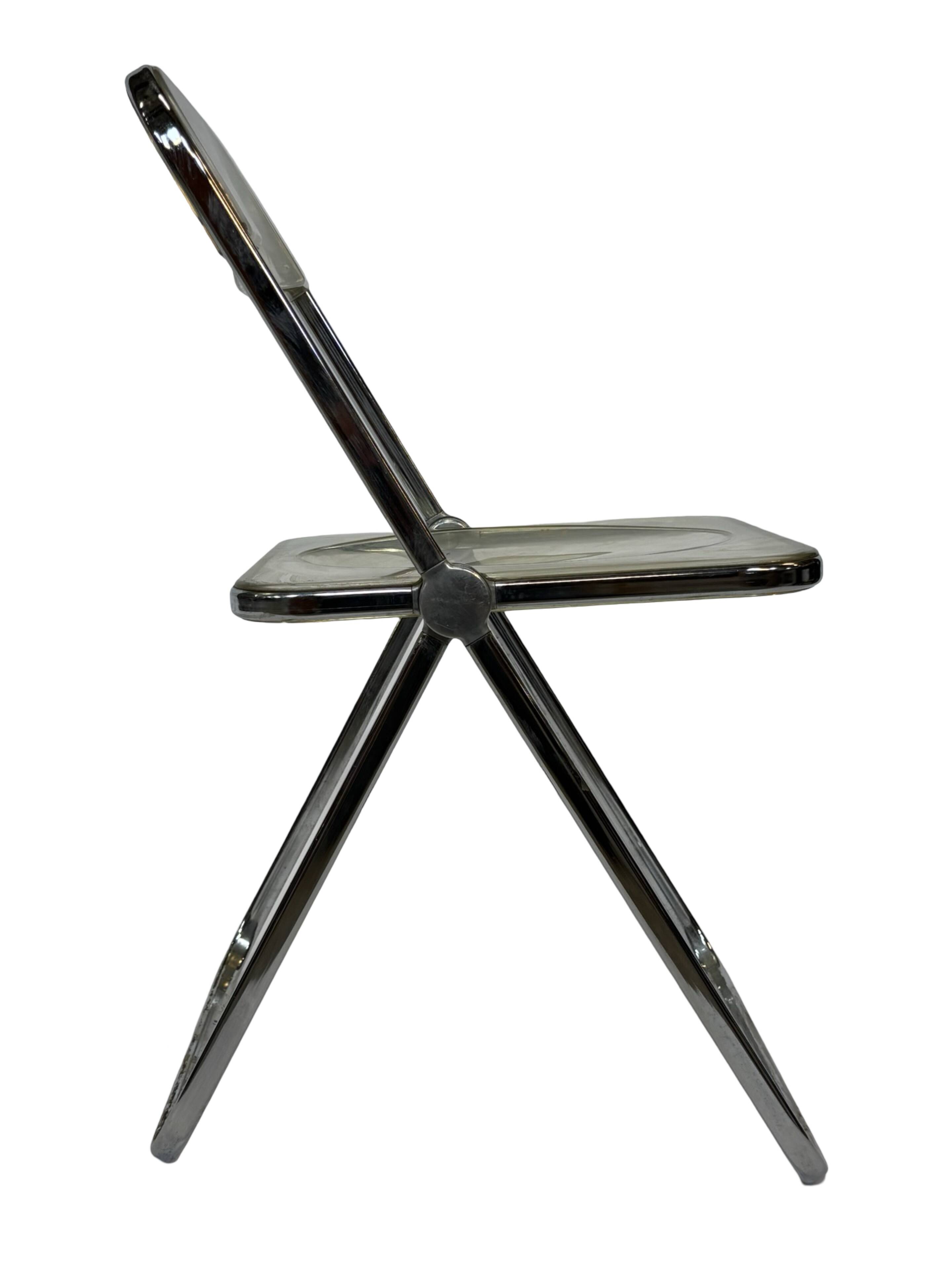 Chaise vintage Plia par Giancarlo Piretti pour Castelli