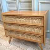 Vintage rattan dresser