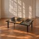 Coffee table wood - floral patterns - by victor cerrato