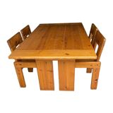 Silvio Coppola dining table with 4 dining chairs for Fratelli Montina