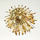 Chandelier 4 lights mazzega glass white gold 60