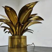 Lampe de table fleur Maison Jansen, années 1970
